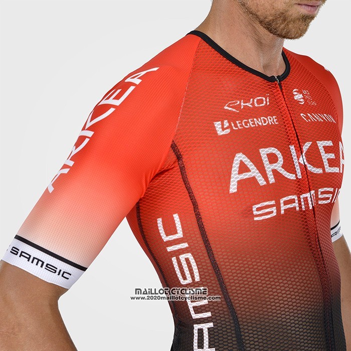 2022 Maillot Cyclisme Arkea Samsic Noir Rouge Manches Courtes et Cuissard